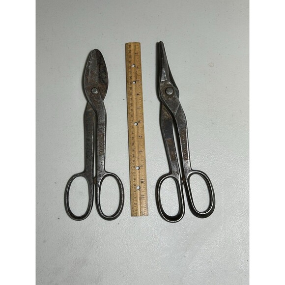 Vintage WISS A-12 Sheers  12” Inch Forged Shears & Lakeside Tin Snips Tools - Picture 7 of 8